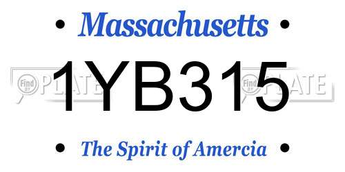 1YB315 Massachusetts License Plate