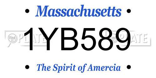 1YB589 Massachusetts License Plate