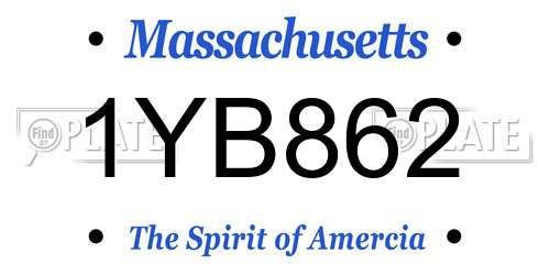 1YB862 Massachusetts License Plate