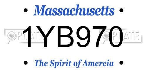 1YB970 Massachusetts License Plate