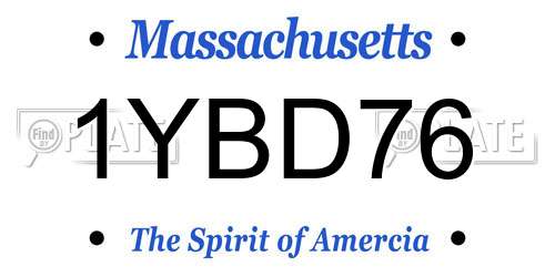 1YBD76 Massachusetts License Plate