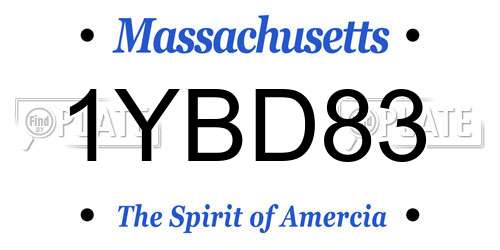 1YBD83 Massachusetts License Plate