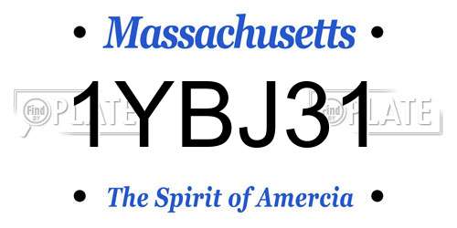 1YBJ31 Massachusetts License Plate