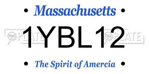 1YBL12 Massachusetts License Plate