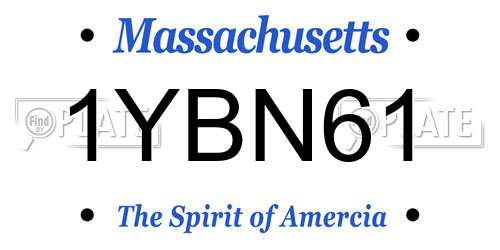 1YBN61 Massachusetts License Plate