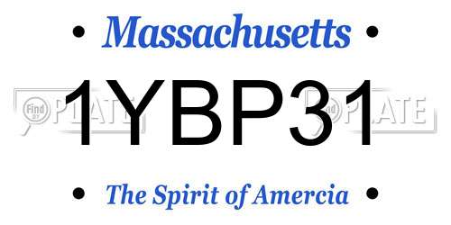 1YBP31 Massachusetts License Plate