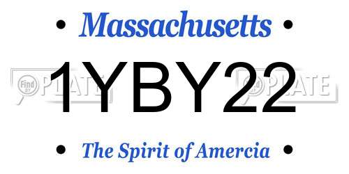1YBY22 Massachusetts License Plate