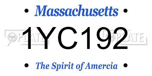 1YC192 Massachusetts License Plate