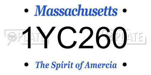 1YC260 Massachusetts License Plate