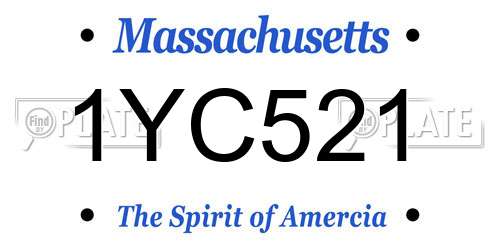 1YC521 Massachusetts License Plate