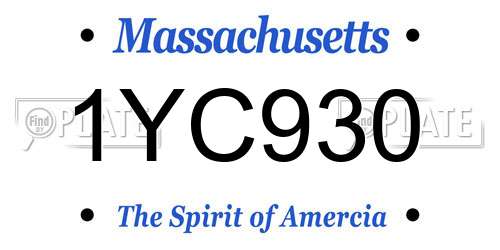1YC930 Massachusetts License Plate