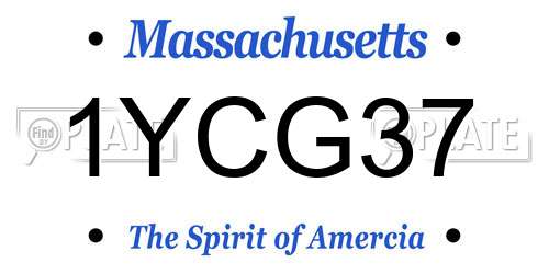 1YCG37 Massachusetts License Plate