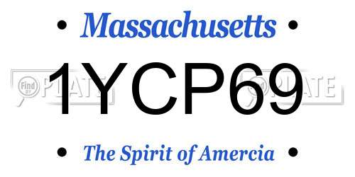 1YCP69 Massachusetts License Plate