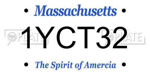 1YCT32 Massachusetts License Plate