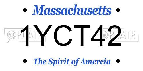 1YCT42 Massachusetts License Plate