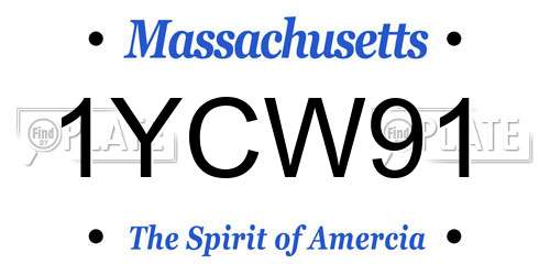 1YCW91 Massachusetts License Plate