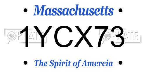 1YCX73 Massachusetts License Plate