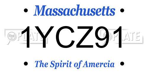 1YCZ91 Massachusetts License Plate