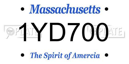 1YD700 Massachusetts License Plate