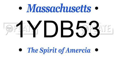 1YDB53 Massachusetts License Plate