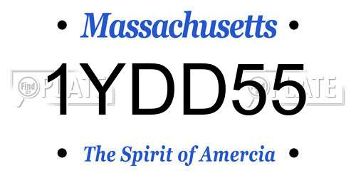 1YDD55 Massachusetts License Plate