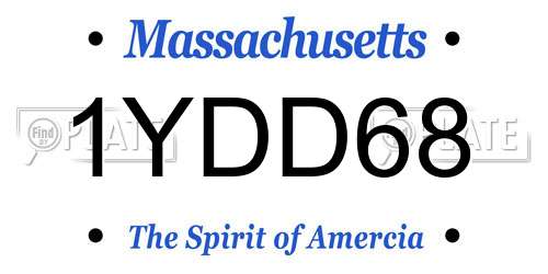 1YDD68 Massachusetts License Plate