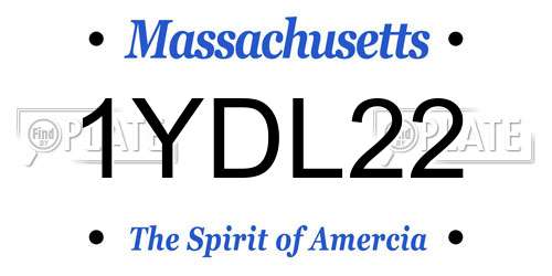 1YDL22 Massachusetts License Plate