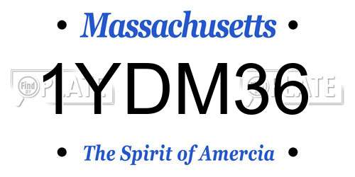 1YDM36 Massachusetts License Plate