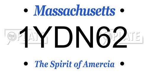 1YDN62 Massachusetts License Plate