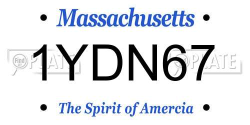 1YDN67 Massachusetts License Plate