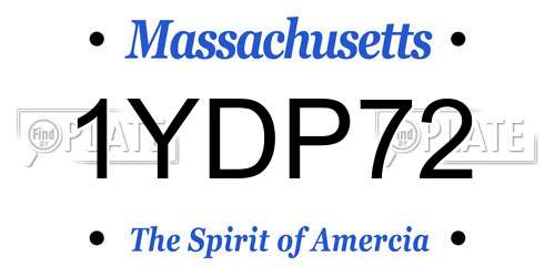 1YDP72 Massachusetts License Plate