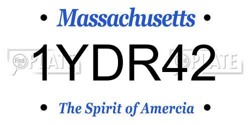 1YDR42 Massachusetts License Plate