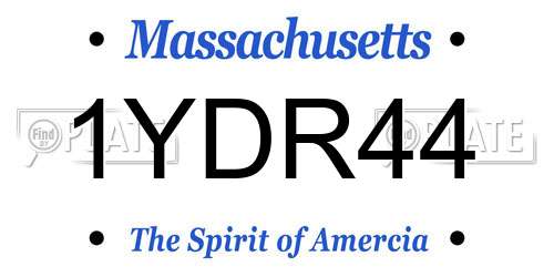 1YDR44 Massachusetts License Plate