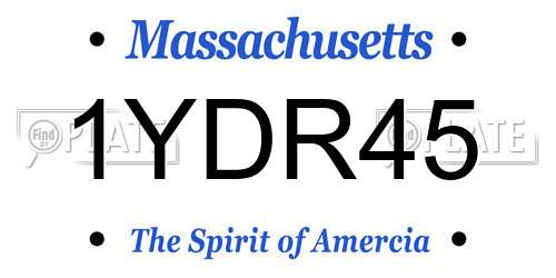 1YDR45 Massachusetts License Plate