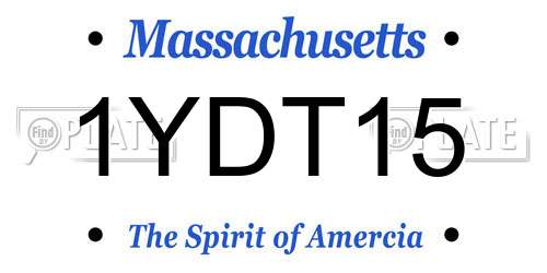 1YDT15 Massachusetts License Plate