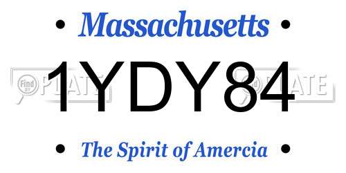 1YDY84 Massachusetts License Plate