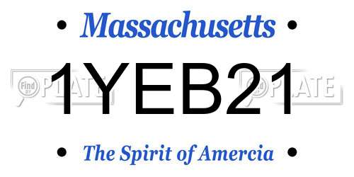 1YEB21 Massachusetts License Plate