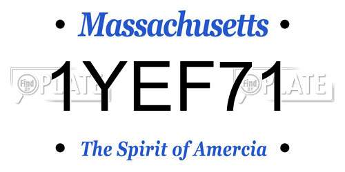 1YEF71 Massachusetts License Plate