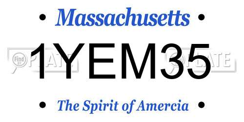1YEM35 Massachusetts License Plate