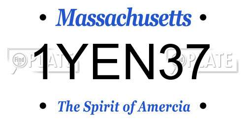 1YEN37 Massachusetts License Plate