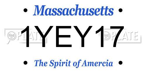 1YEY17 Massachusetts License Plate