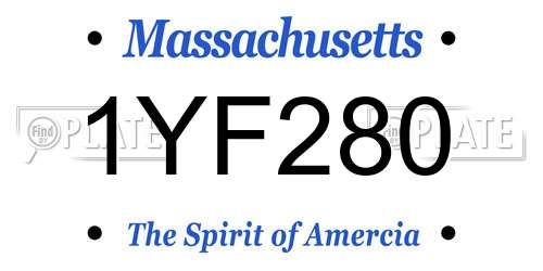 1YF280 Massachusetts License Plate
