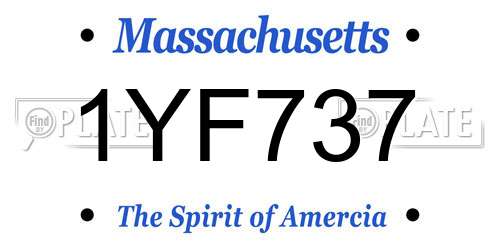 1YF737 Massachusetts License Plate