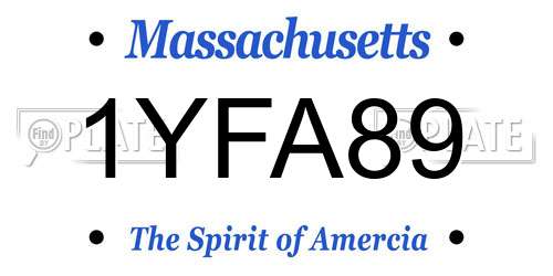 1YFA89 Massachusetts License Plate