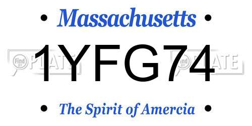 1YFG74 Massachusetts License Plate