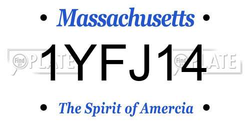 1YFJ14 Massachusetts License Plate