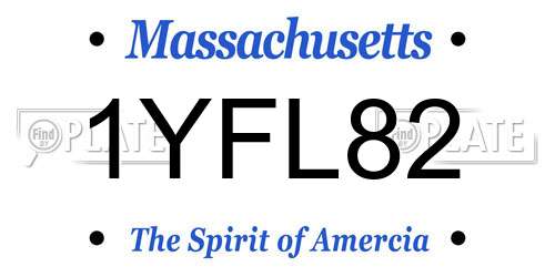 1YFL82 Massachusetts License Plate