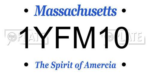 1YFM10 Massachusetts License Plate
