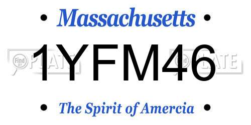 1YFM46 Massachusetts License Plate