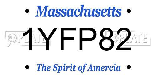 1YFP82 Massachusetts License Plate